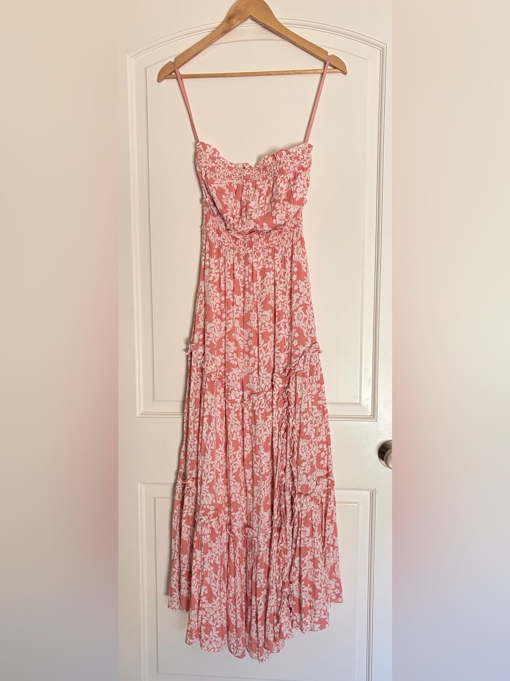 Hello Molly Love My Tequila Sunrises Maxi Floral Dress Blush XS